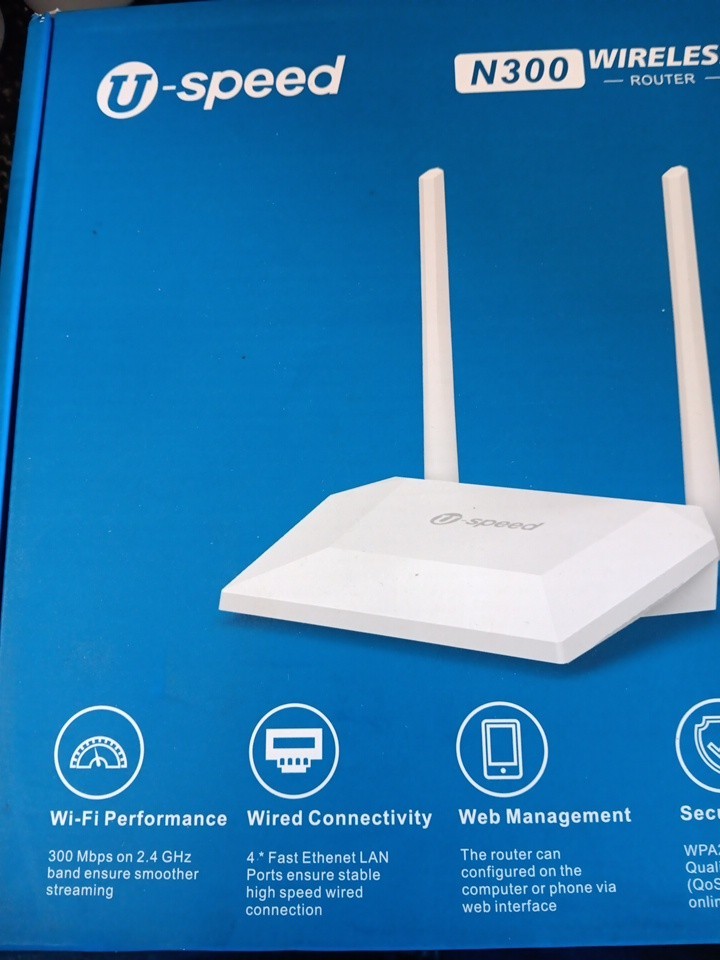 U-speed N300 WiFi Router 300Mpbs 2.4G Wireless Internet Router for Home Coverage