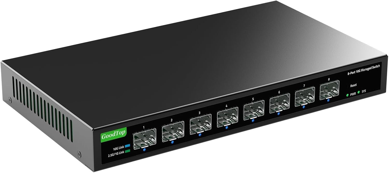8 Port 10Gb Smart Web Managed SFP+ Switch,10G Optical Easy Managed SFP+ Ethernet