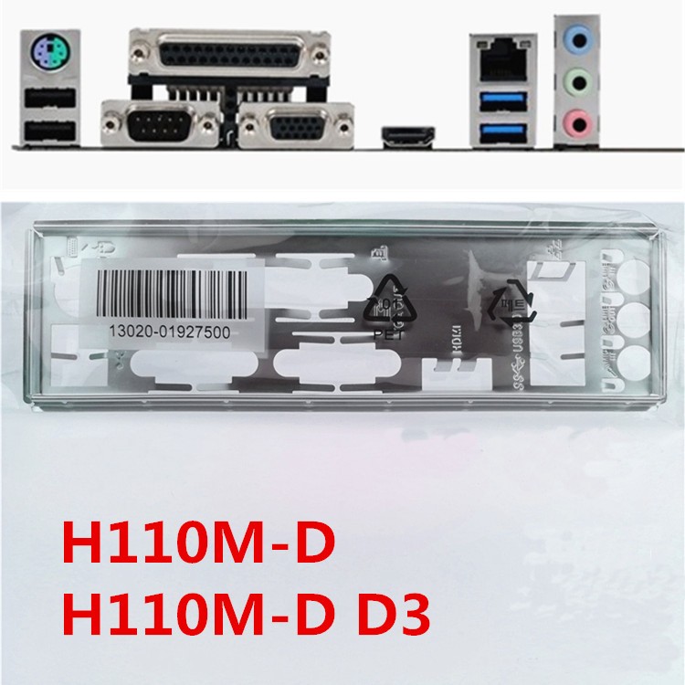 For Asus H110M-D & H110M-D D3 & H310M-D Shield I/O IO Backplate Motherboard