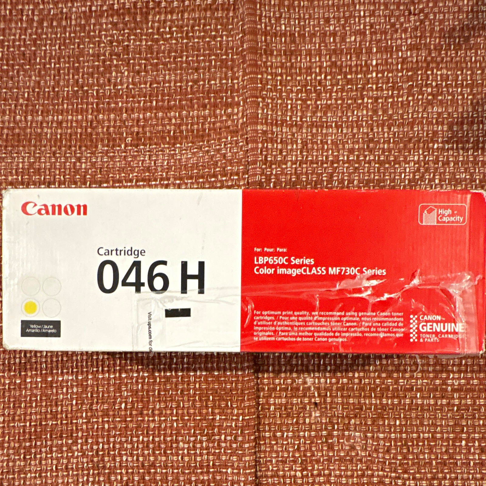 Canon 046H Yellow Genuine Original Laser Toner Cartridge 1251C001AA