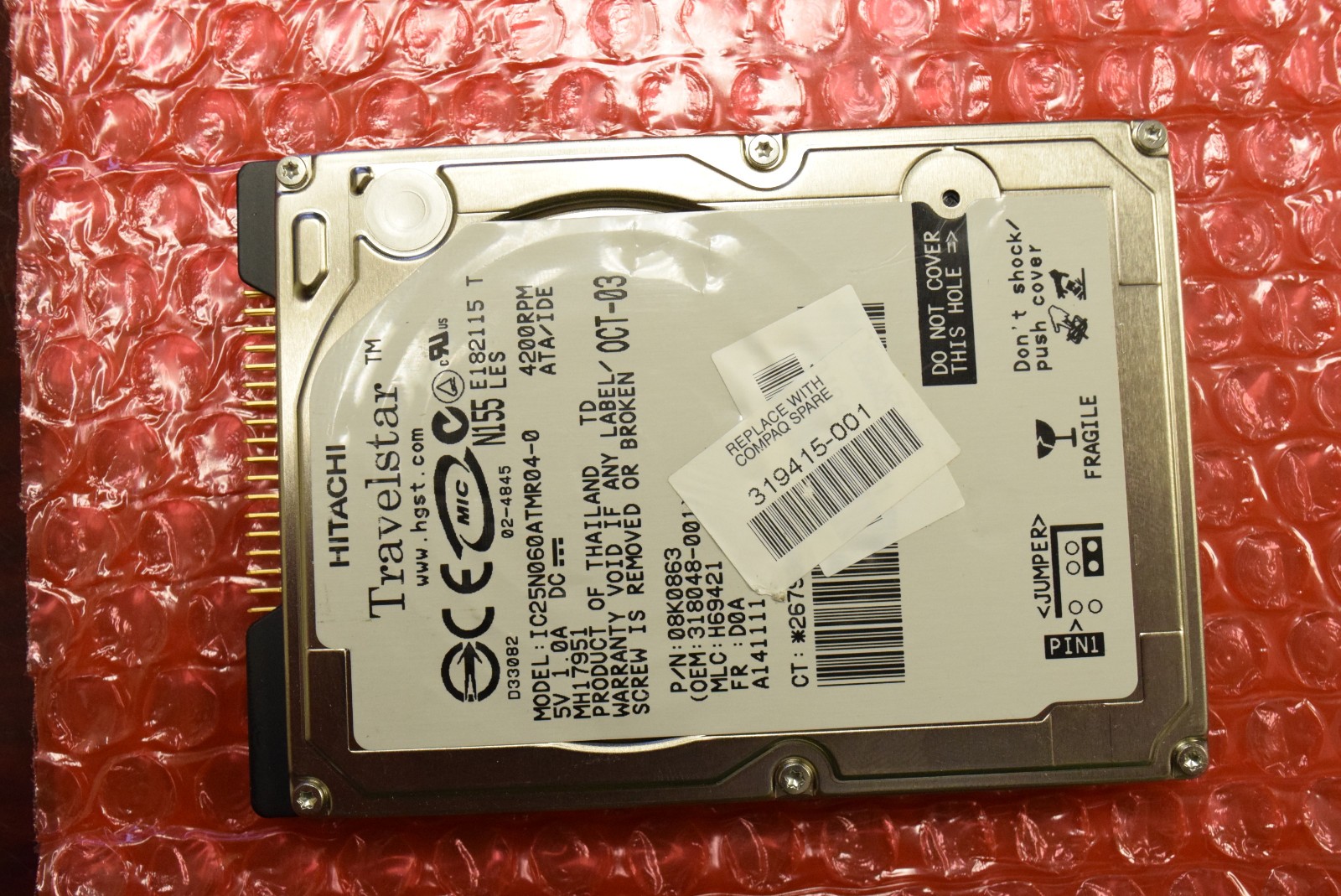 Hitachi IC25N060ATMR04-0 60GB IDE PATA Ultra ATA 2.5" Notebook Hard Drive TESTED
