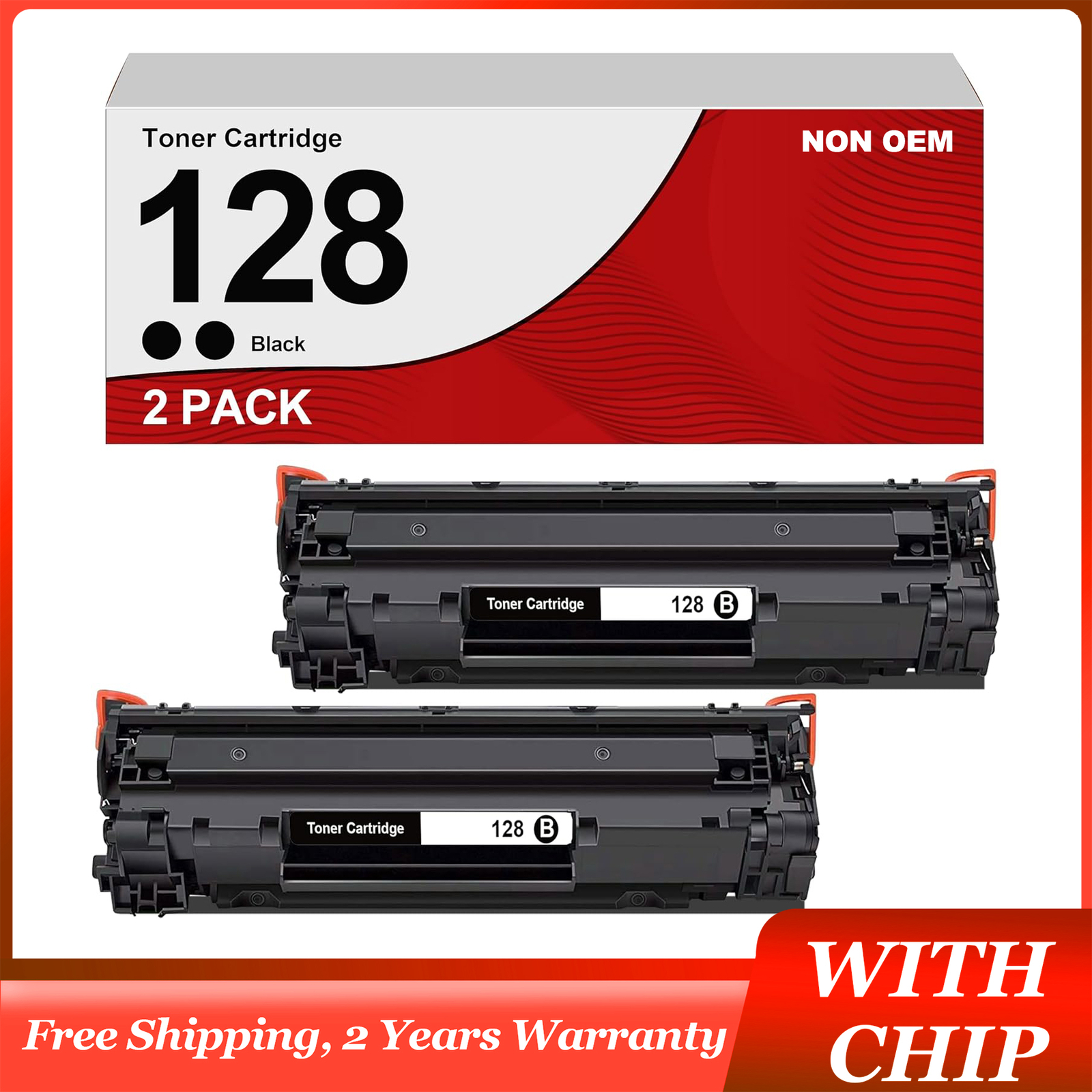 2PK 128 Toner for Canon Black Toner LBP6200d MF4770n MF4880dw MF4890dw