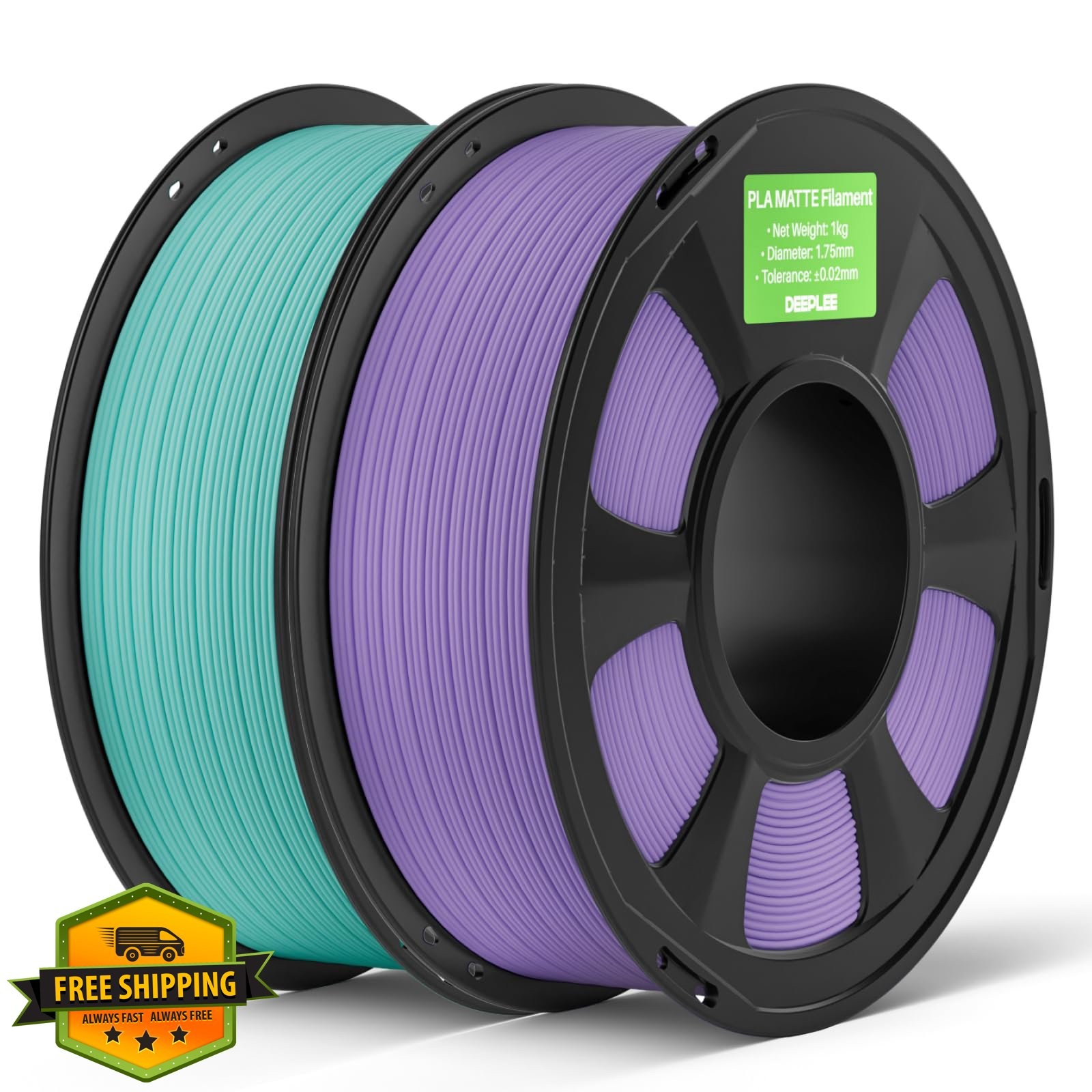 Deeplee Matte PLA Filament 1.75mm 2kg Teal Green Lavender
