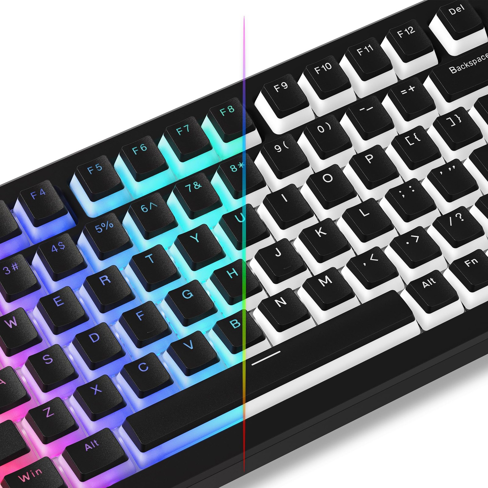 Womier Pudding Keycaps, Black PBT Shine Through Keycaps