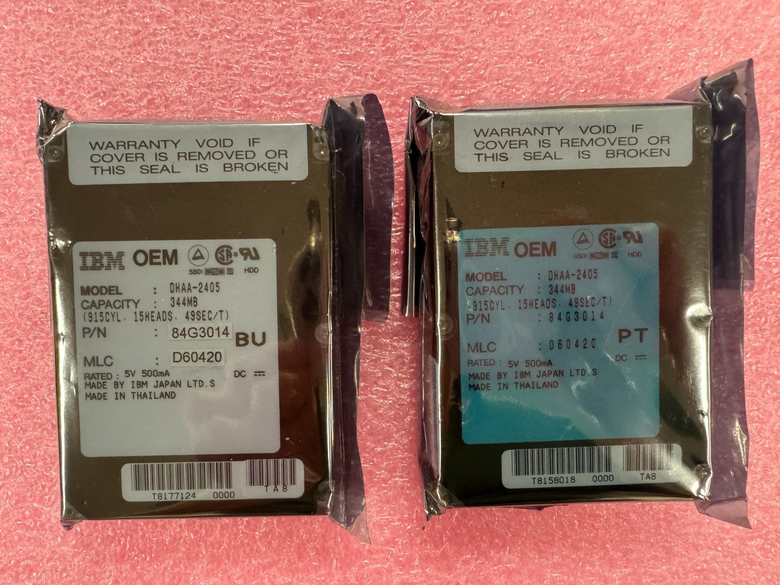 Vintage IBM 2.5" 344MB Hard Disk Drive DHAA-2405 84G3014 MLC: D60420