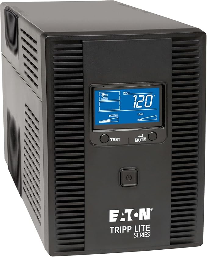 Tripp Lite OMNI1500LCDT 1500VA UPS Battery Backup, AVR, LCD, 10 Outlets, Black