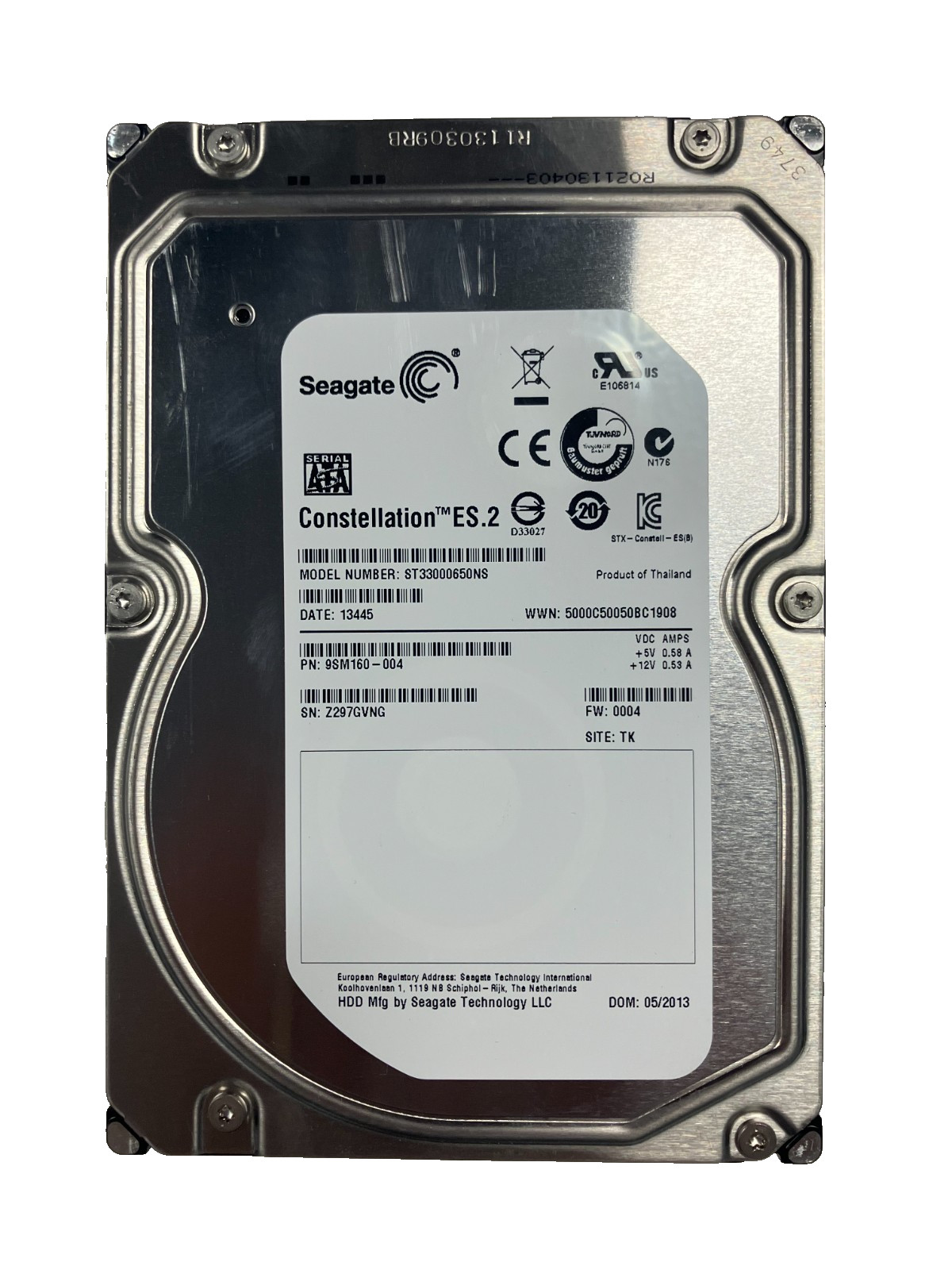 Seagate Constellation ES.2 ST33000650NS 3TB SATA 7.2k 3.5" 100% Health