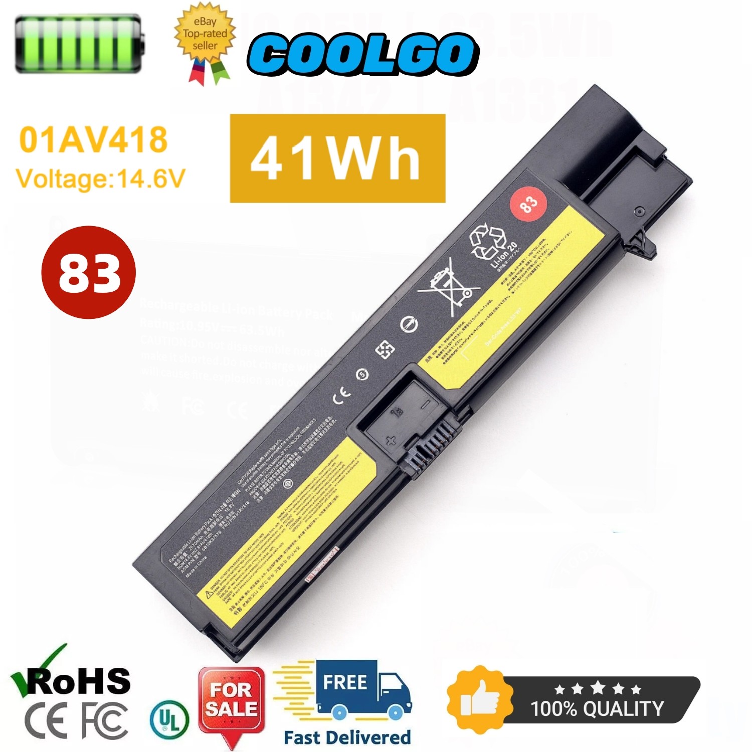 01AV418 01AV417 01AV415 01AV416 SB10K97571 Battery For E570 E570C E575 Series 83