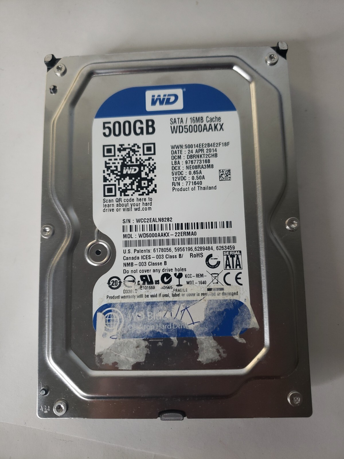Western Digital blue WD5000AAKX-22ERMA0 500GB sata 16mb cache