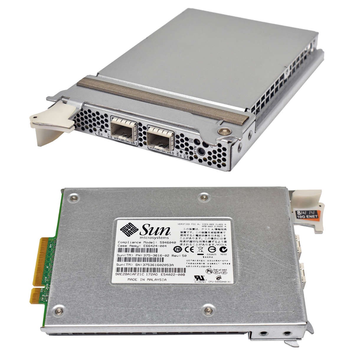 Sun Oracle 5946040 375-3616-02 2-Port SFP+ Module + Mini GBIC for SPARC T4-4