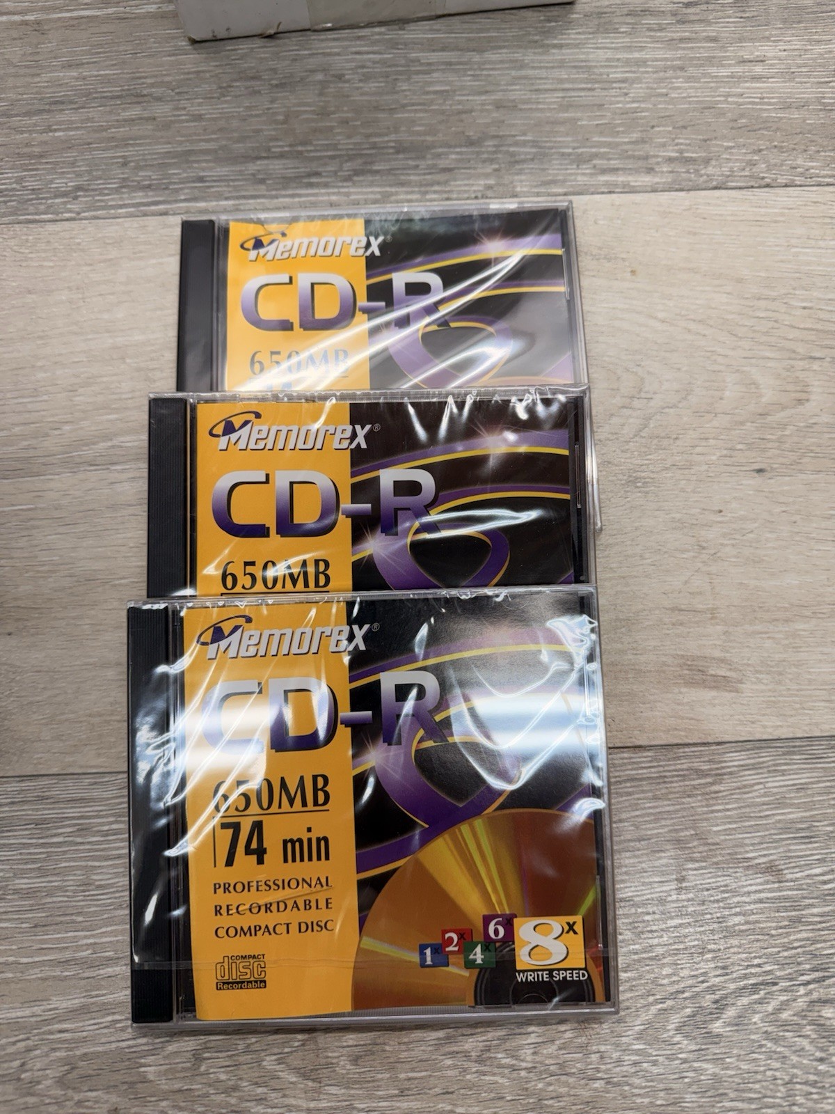 3 Brand New- Memorex CD-R 650MB 74min Professional Recordable Compact Disc, Gold