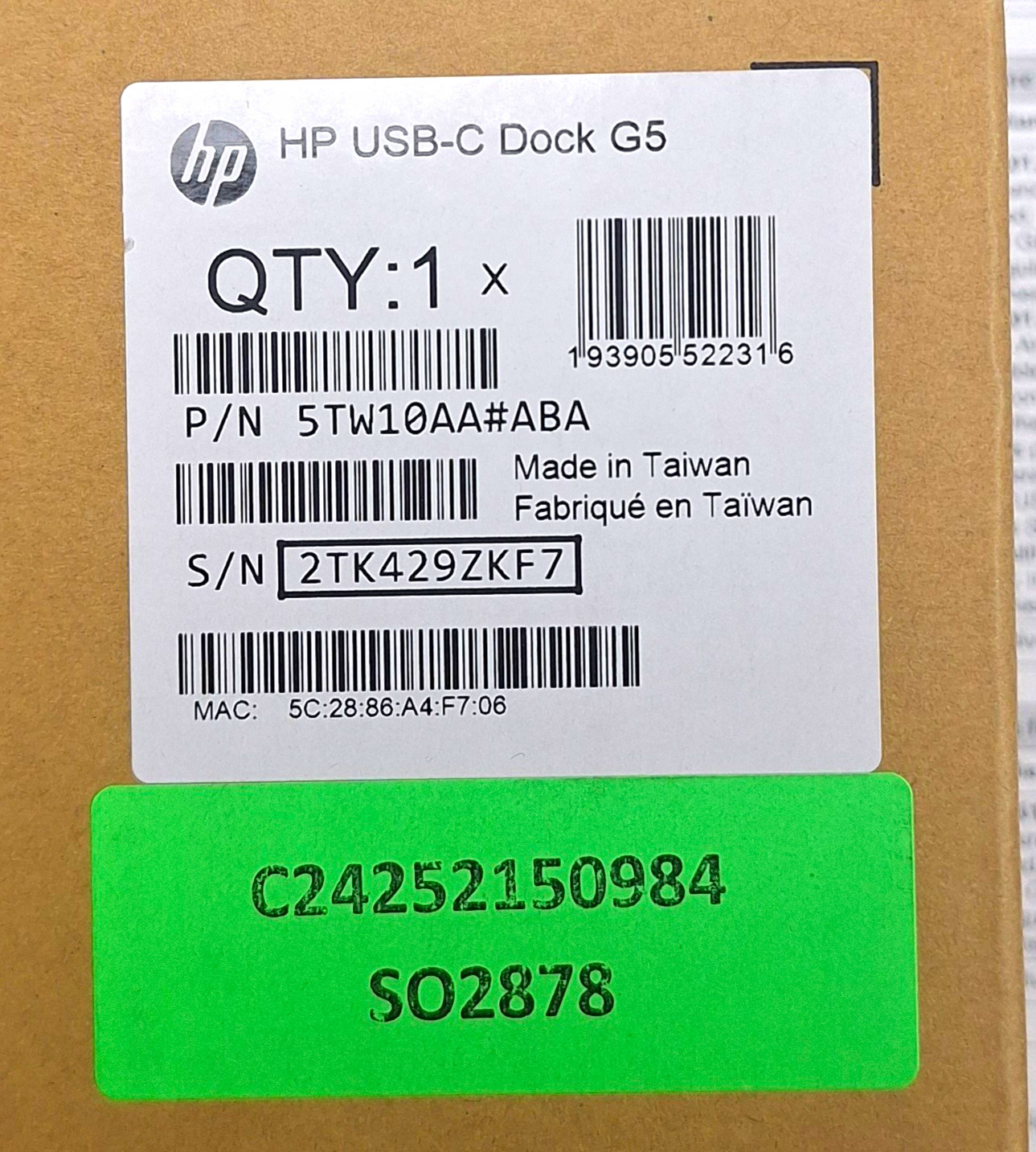 HP USB-C Dock G5 Docking Station 5TW10AA#ABA USB-C AC-Powered