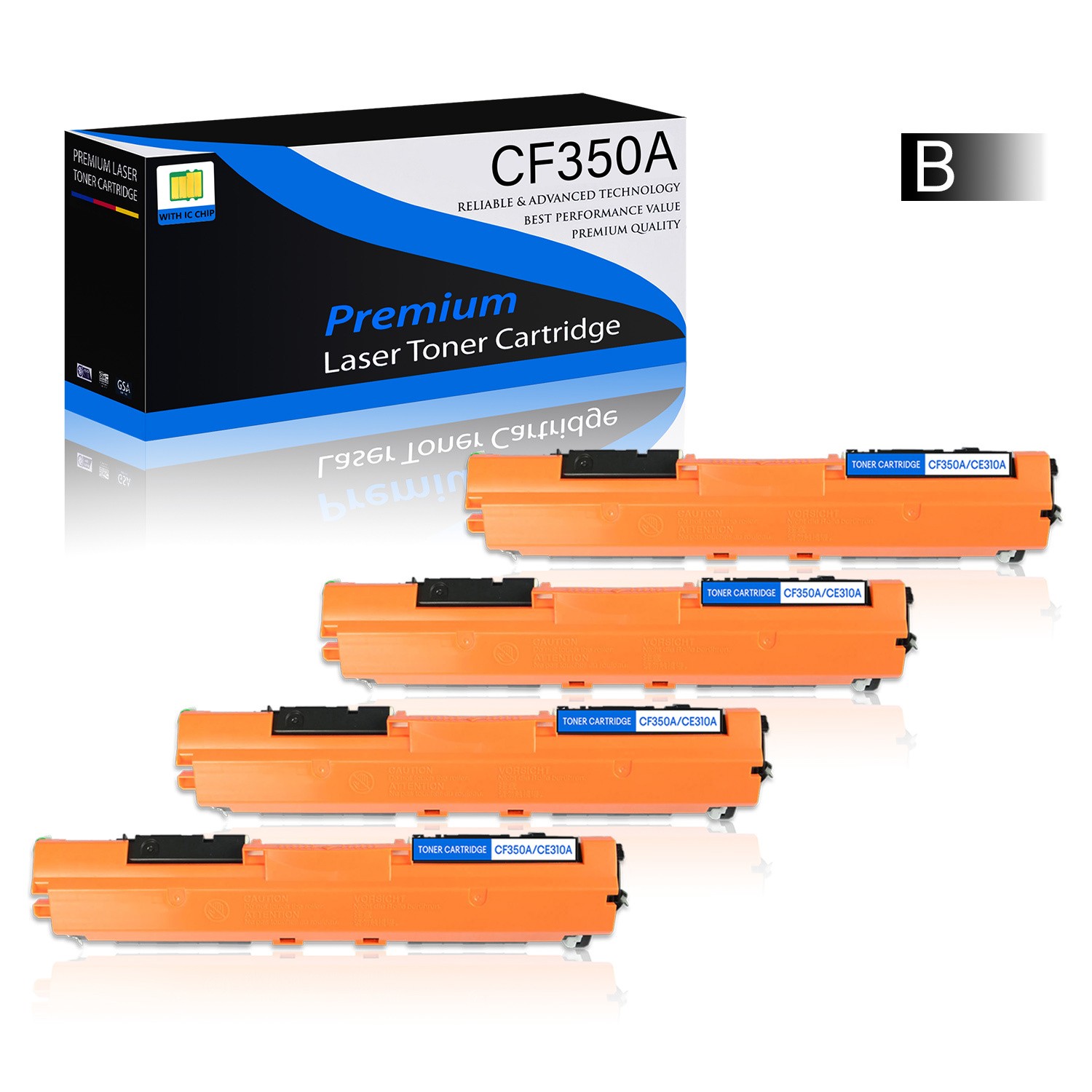 4 PK CF350A 130A Black High Yield Toner Cartridges  For HP MFP M176n M177fw