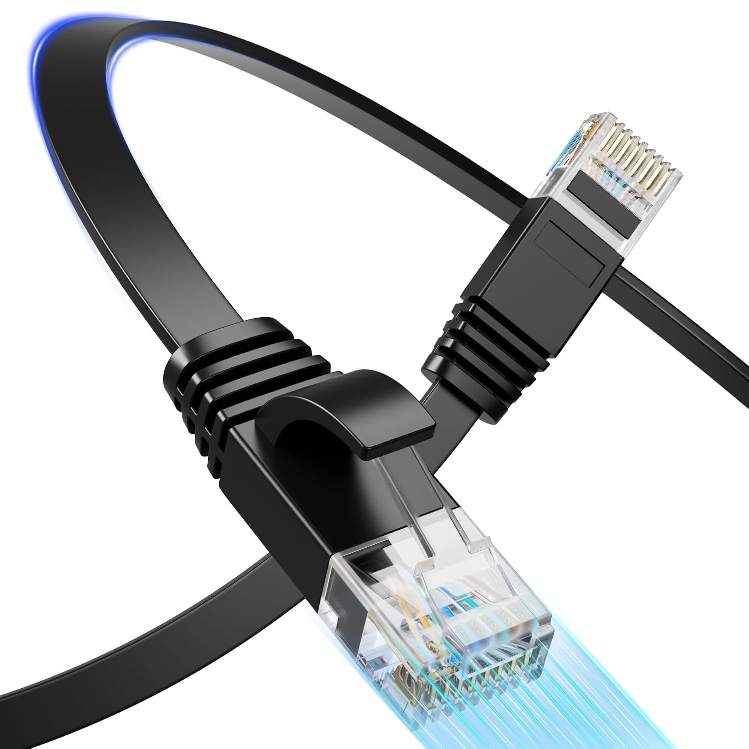 Cat 6 Flat Ethernet Cable 50 FT, UTP 10Gbps High-Speed Cat6 Ethernet Cable