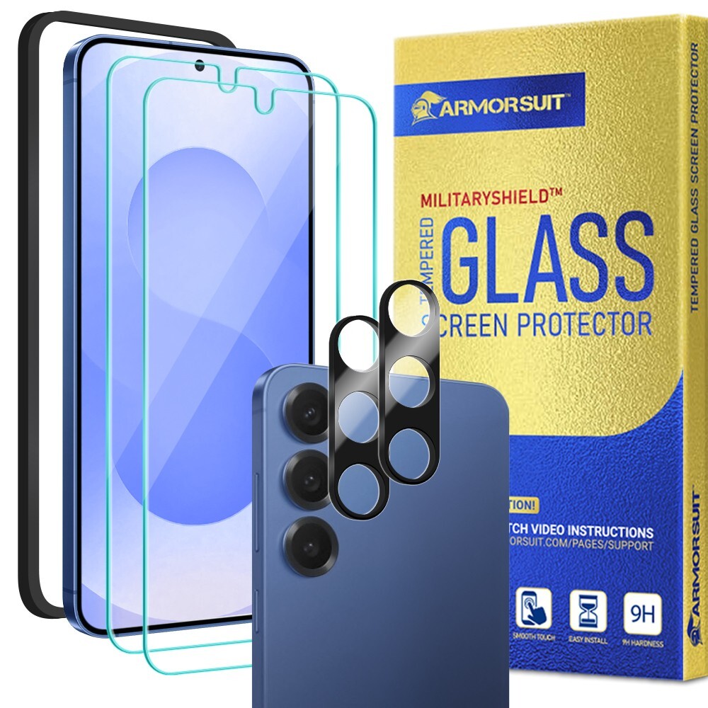 [2+2 Pack] ArmorSuit Samsung Galaxy S25 Glass Screen + Camera Protectors