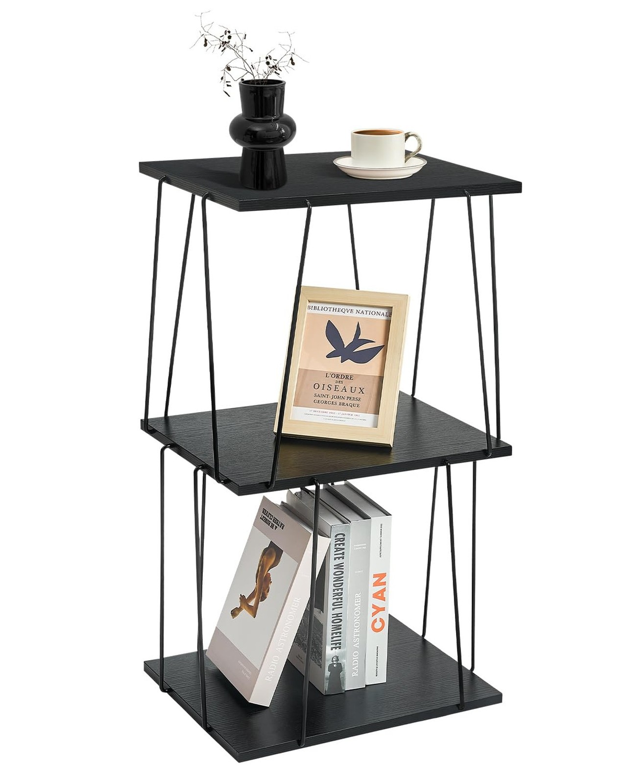 KJGKK Tall Side Table, Small End Table, 29 inch High Accent Table, Bedside Ta...