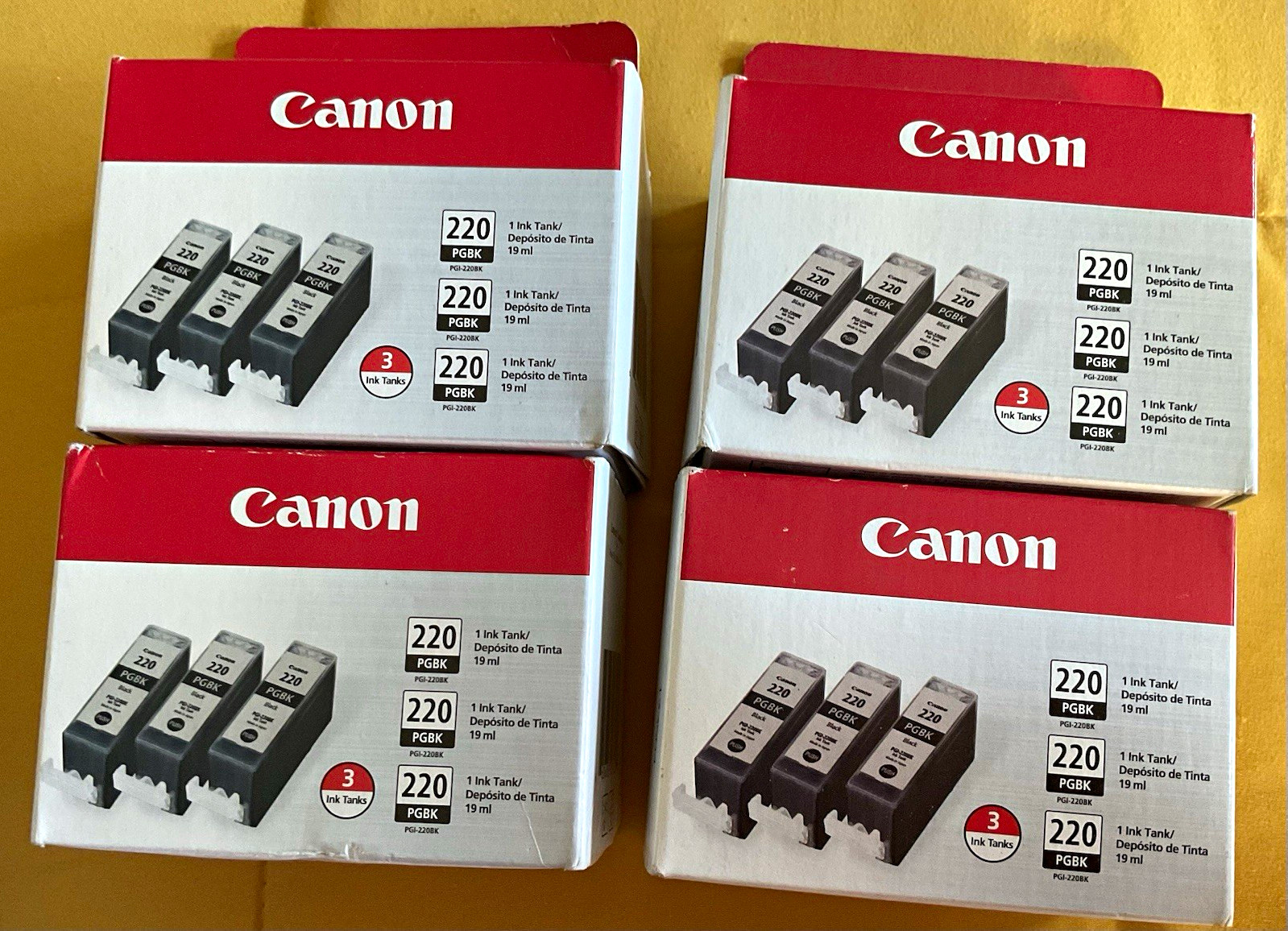 Canon PGI-220BK Genuine Black Ink Cartridges 4-Pkgs of 3 for iP3600 iP4600 MP560