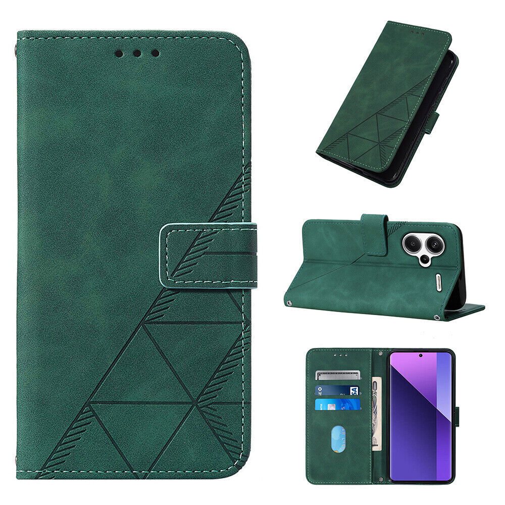 Flip Embossed Leather Wallet Cover Case For 17 16 15 14 12 11 13 Pro Max 16E