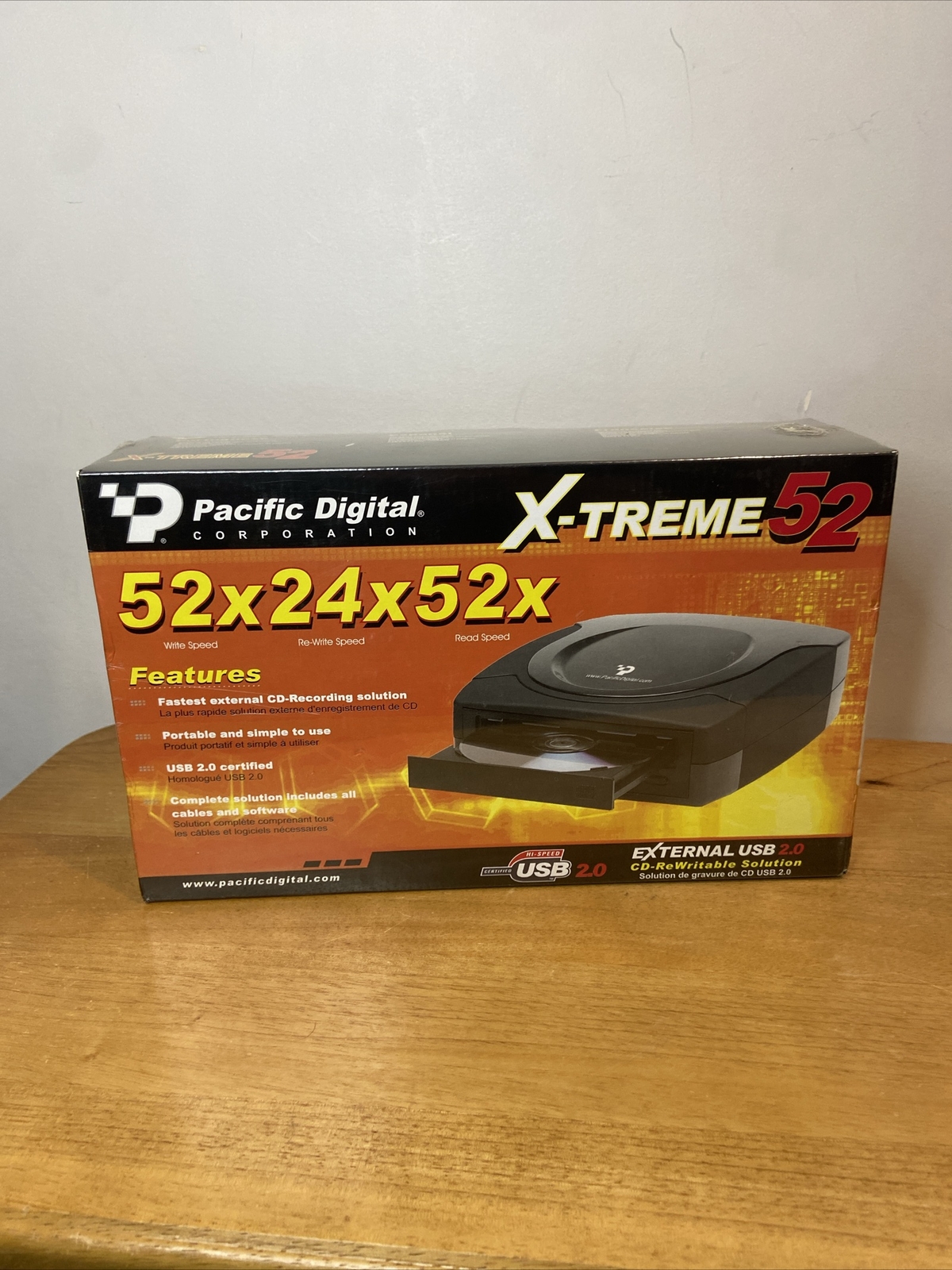 Pacific Digital X-treme 52x24x52 External CD Player Writer Rewrite Drive USB 2.0