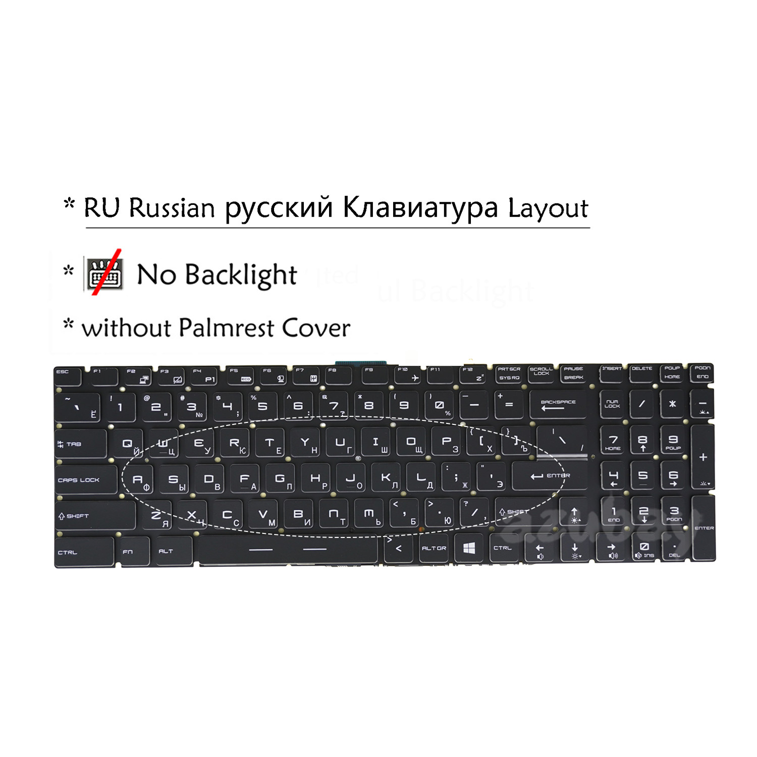 Русская клавиатура RU for MSI MS-16JD MS-1793 MS-1795 MS-1796 MS-1797 V143422DK1