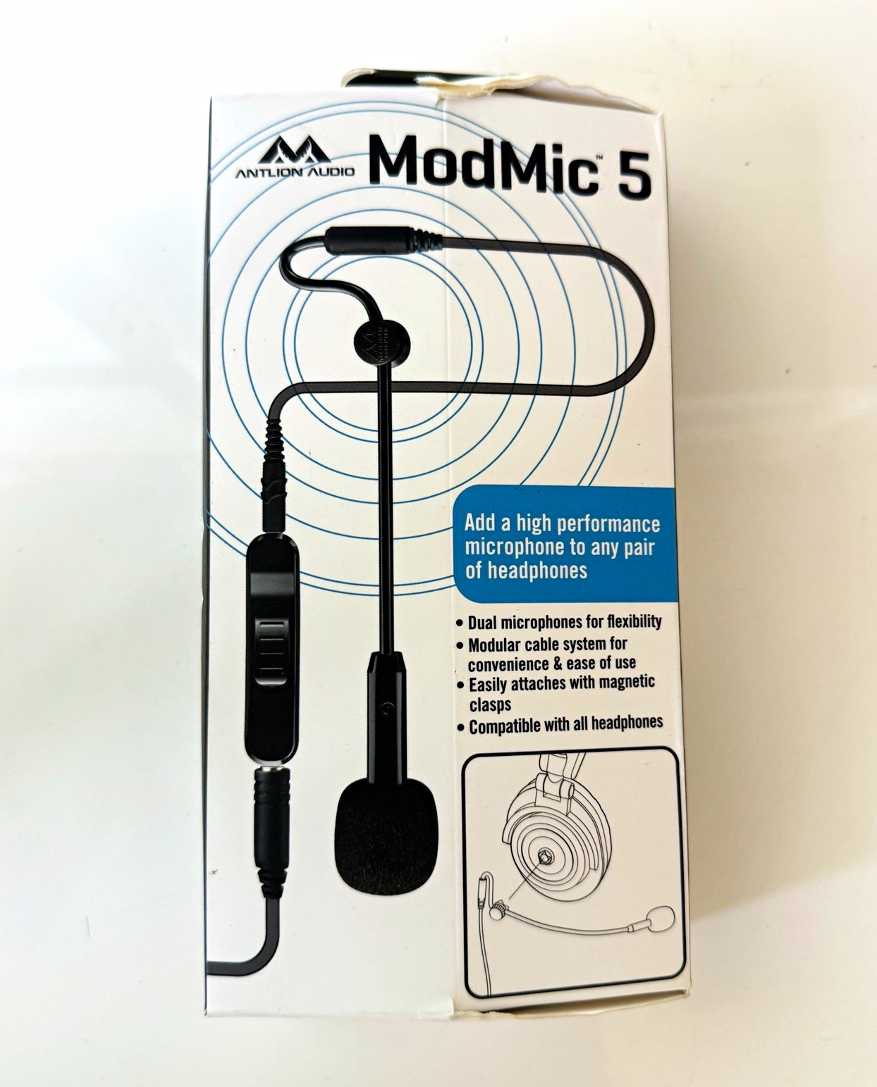 Antlion Audio ModMic 5 Clip-On Magnetic Mic w/ Mute Button 3.5mm TRS Black