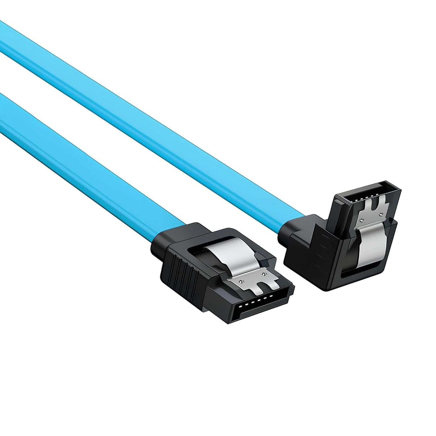 SATA III Cable 6Gbps 90 Degree Right Angle Locking Latch 18 Inches for HDD SSD