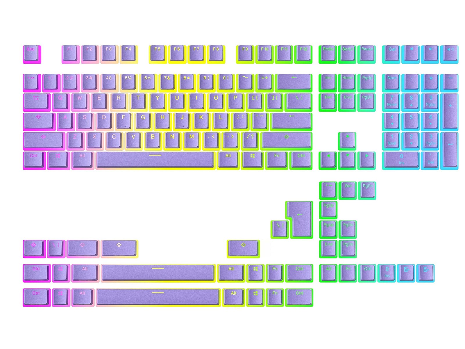 Ranked Pudding v2 PBT Keycaps | 145 Double Shot Translucent ANSI US & ISO Lay...