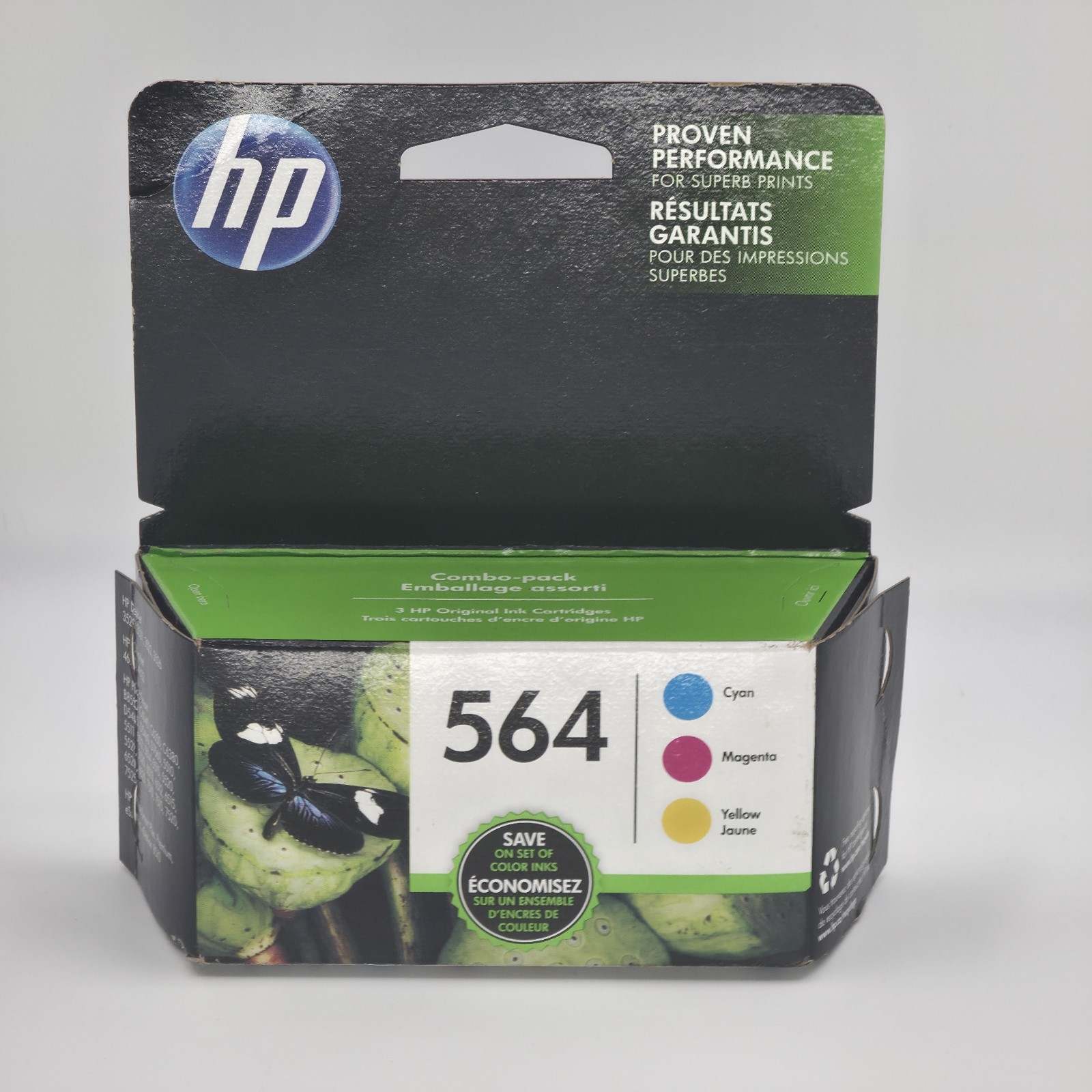 HP 564 Cyan Magenta Yellow Ink Cartridge Combo N9H57FN EXP OCT 2020