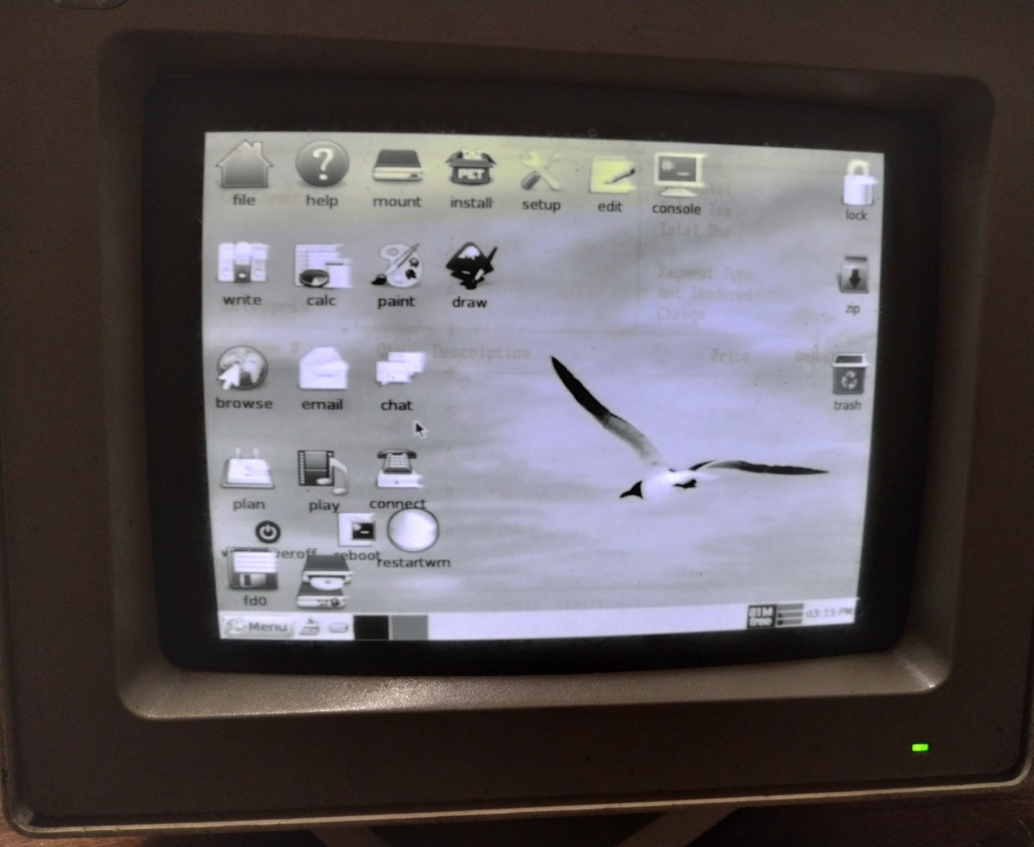 Vintage IBM Personal System/2 Monochrome Display 8503 CRT Works Retro Read