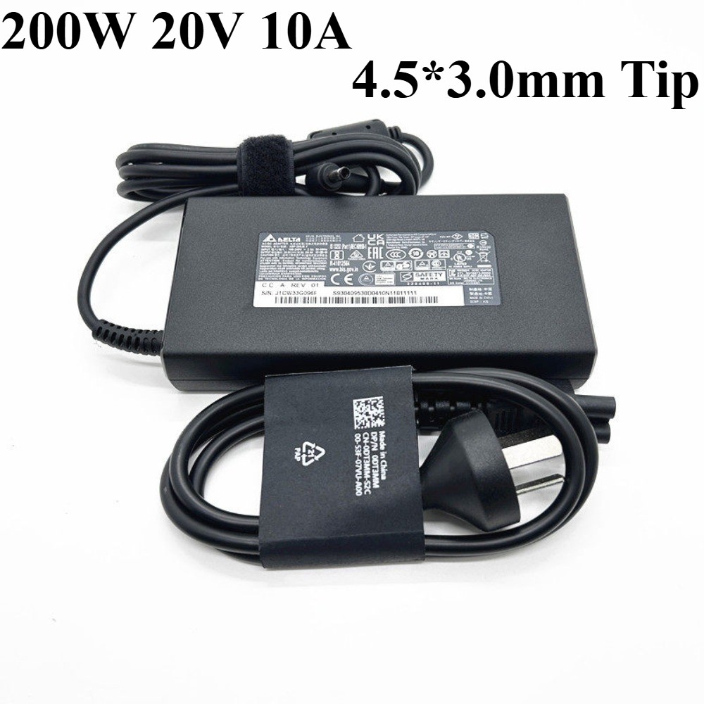 Genuine 20V 10A 200W Delta Laptop Charger ADP-200JB F 4.5*3.0mm Tip AC Adapter