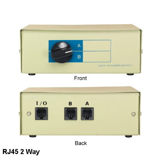 Kentek RJ45 Manual Data Switch Two Way Rotary Dail Type Network Router Modem PC