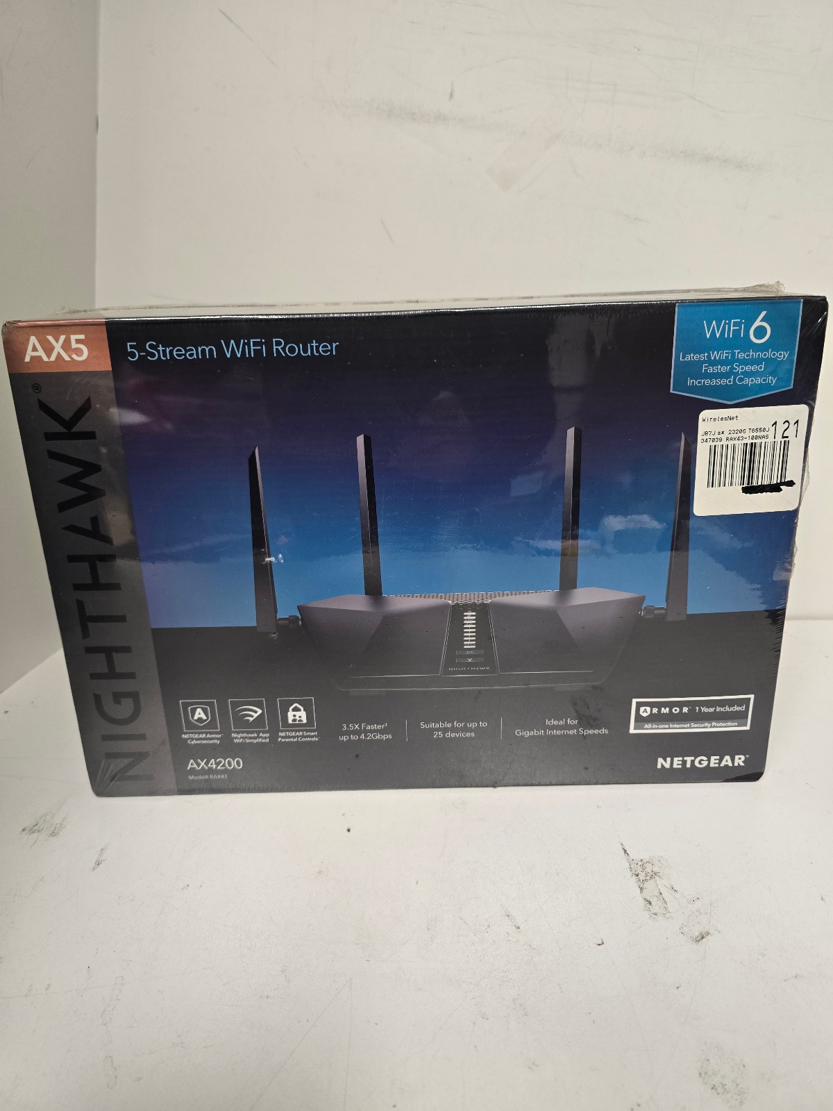 NETGEAR Nighthawk RAX43 - AX4200 WiFi 6 Dual-Band Gigabit Wireless Gaming Router