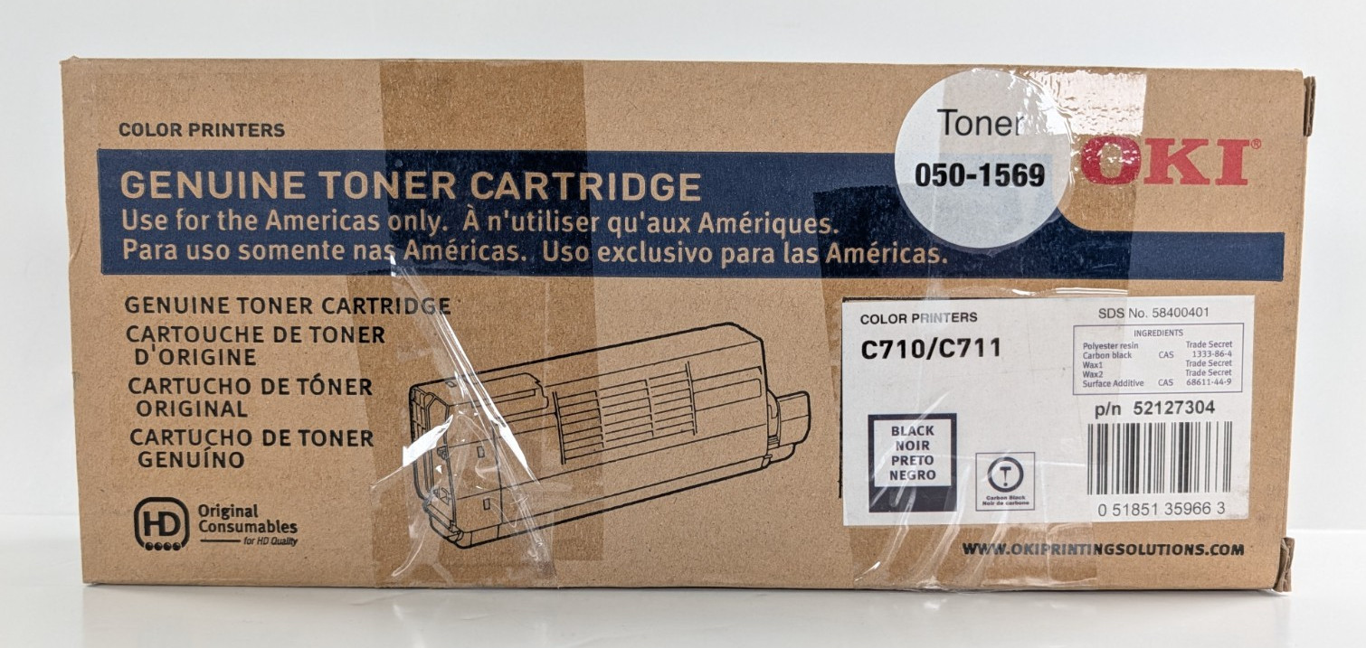 OKI Genuine Toner Cartridge Black C710/C711 for Color Printers PN 52127304