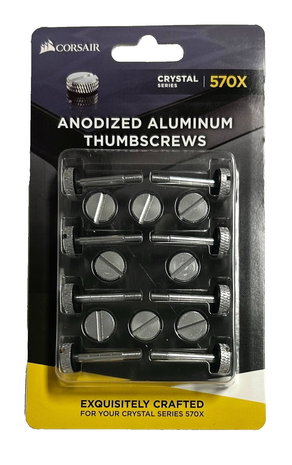 Corsair Crystal Series 570X Clear (Silver) Anodized Aluminum Thumbscrews