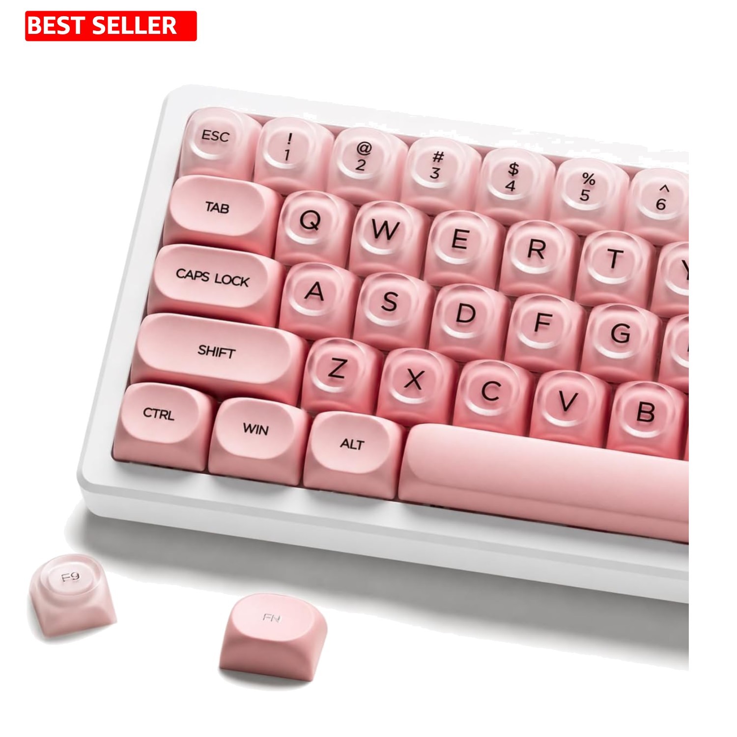 Keys PBT Keycaps, Jelly Cute Creamy Caps MOA Profile, MX-Compatible Mechanical