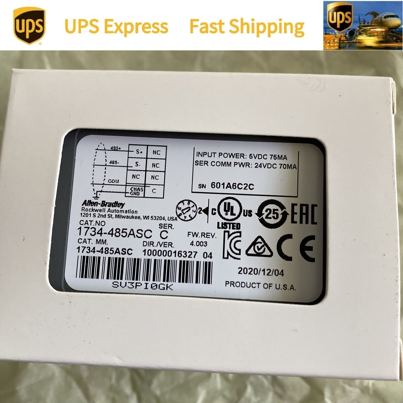 AB 1734-485ASC Series C Point I0 RS4 85 Comm Module Sealed NEW Fast