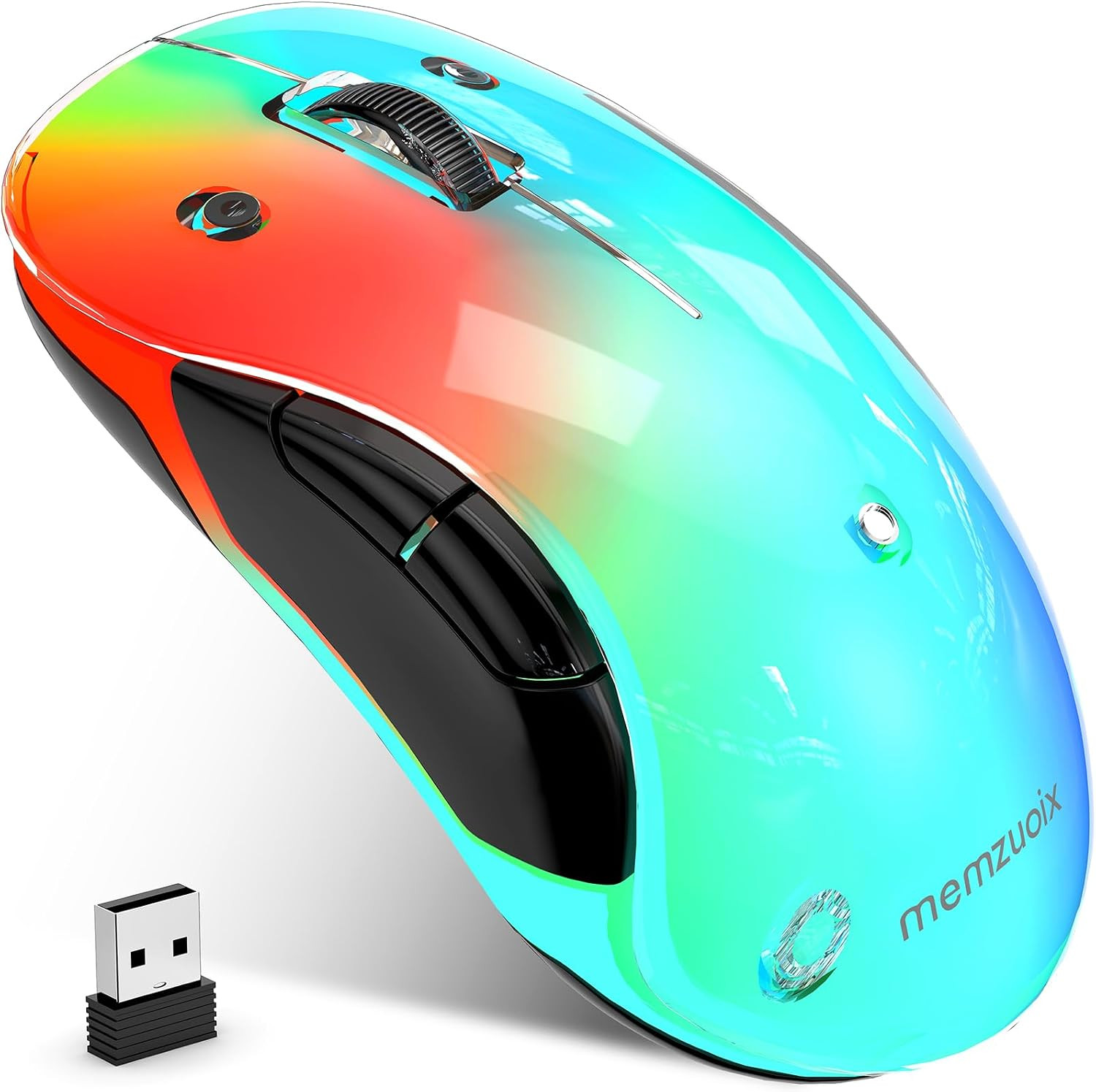 2.4G Aesthetic Wireless Mouse - Customizable Covers & LED Mood Lighting - Rechar