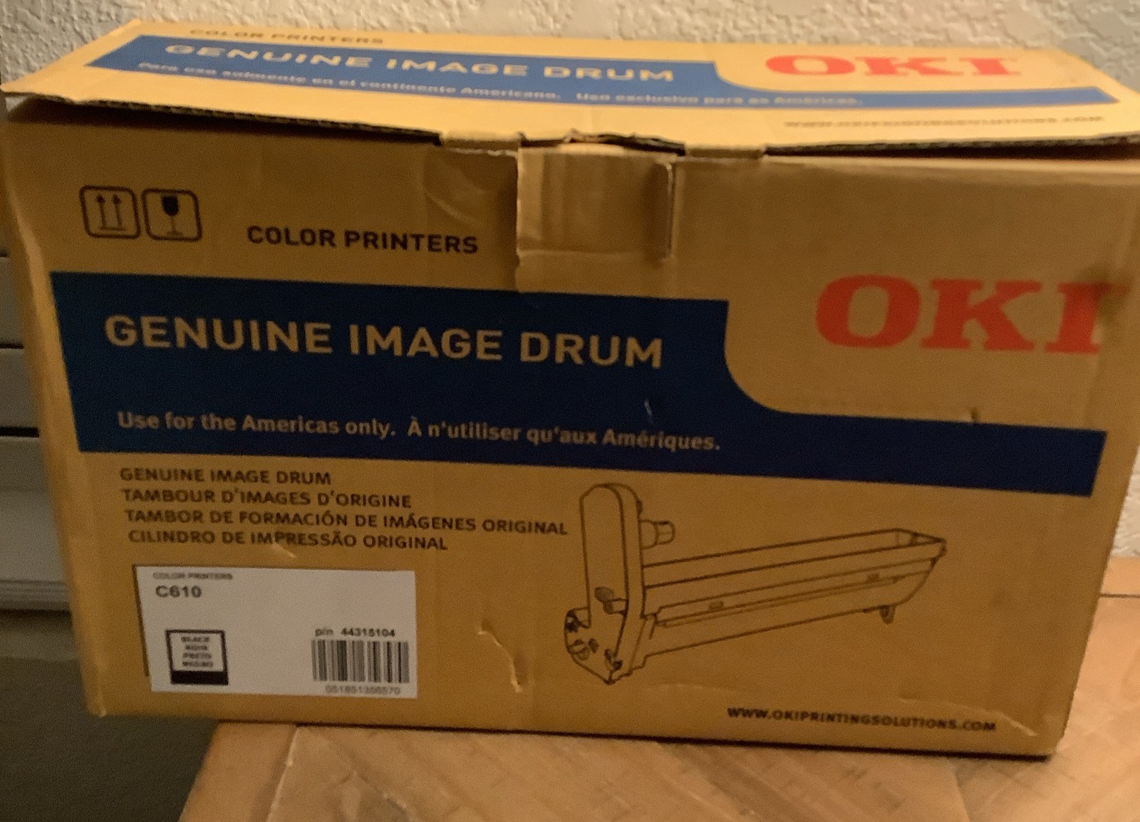 OKI Genuine Black Image Drum for C610 Printer, Original Replacement 44315104
