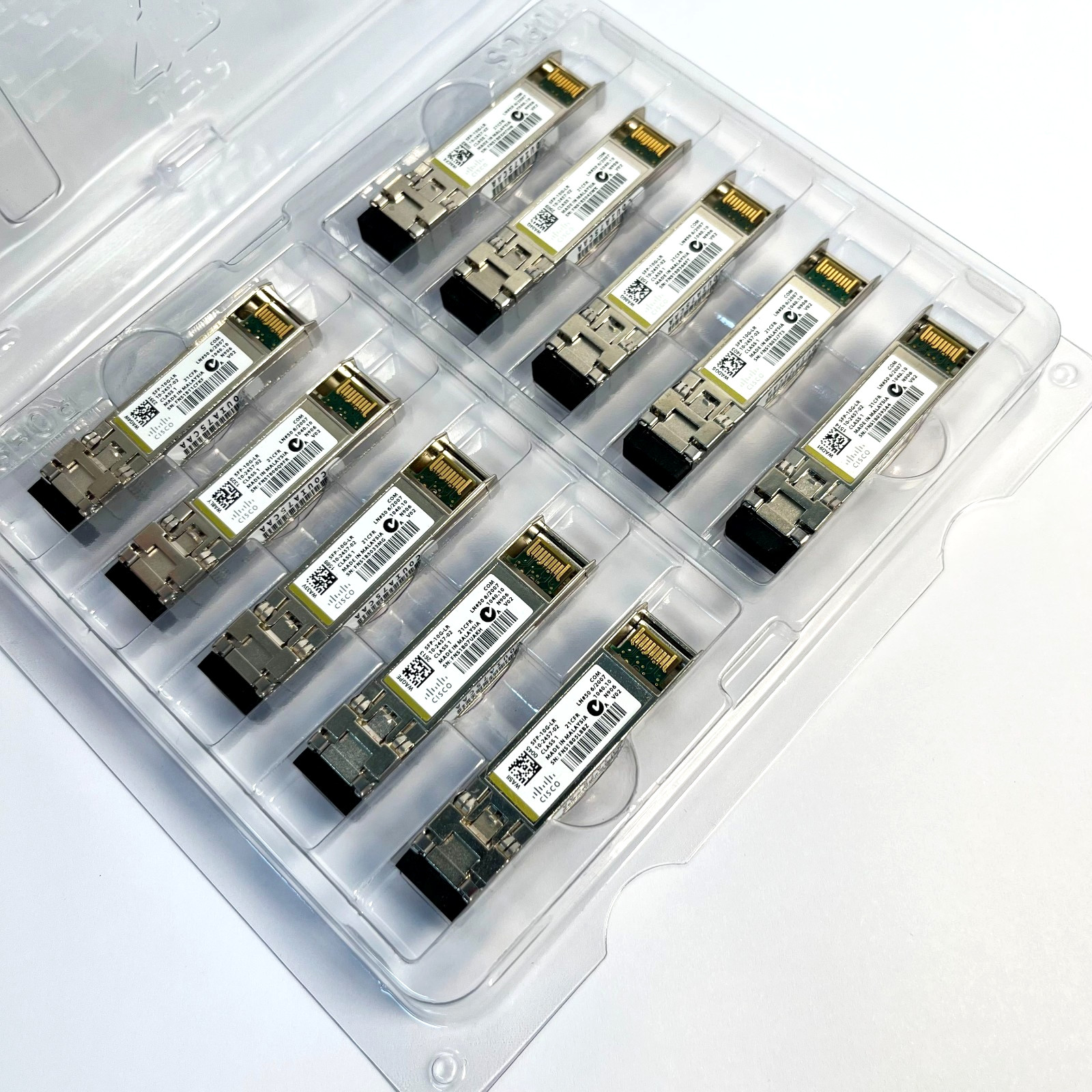 Lot of 10 Cisco SFP-10G-LR 10GBASE-LR SFP+, 1310nm, 10km, LC, SMF, Optic Module