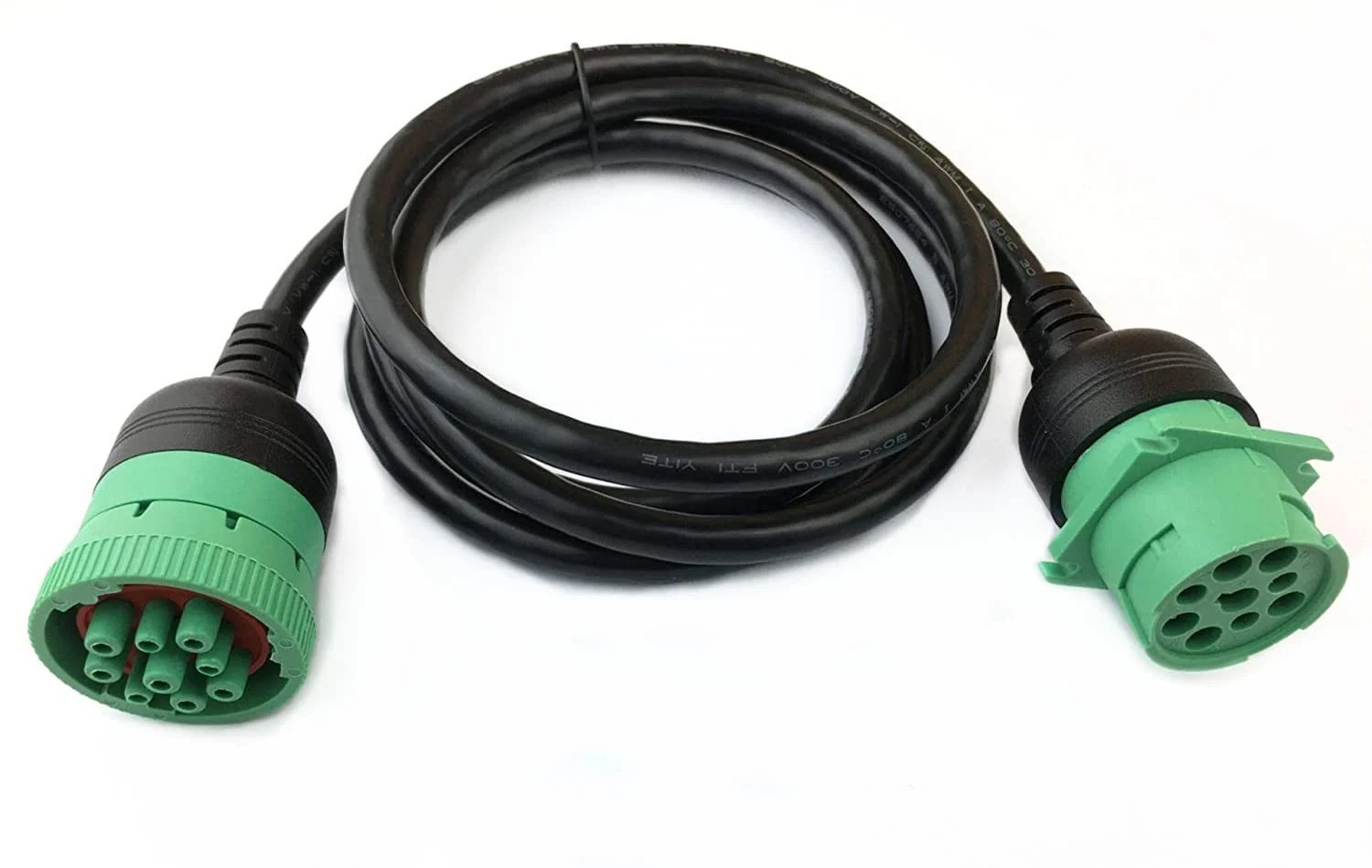 Type 2 J1939 Male to Female Extension Cable Full 9pin 20AWG 6Ft for Truck Freigh