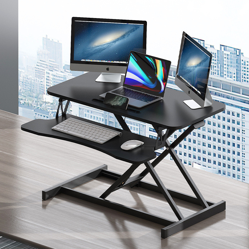 32 Inch Desk Converter Height Adjustable Sit to Stand Riser w/Wide Keyboard Tray