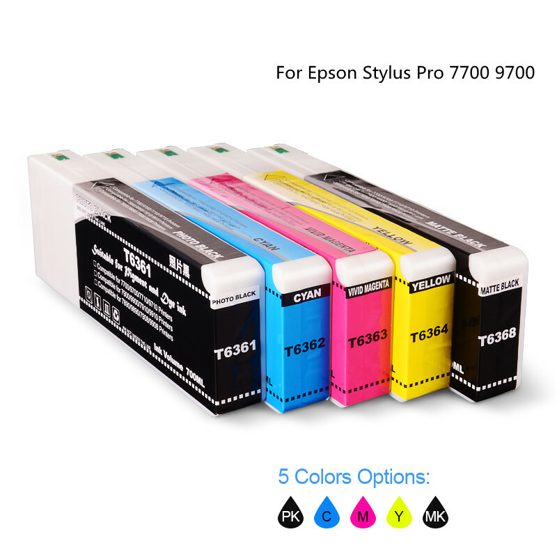 5*700ML Compatible Pigment Ink Cartridge For  Stylus Pro 7700 9700 Printer