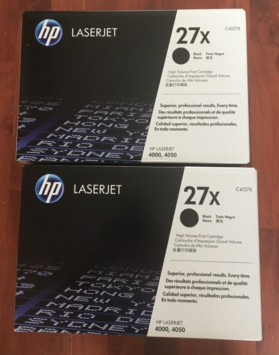 HP Lot of 2 Laserjet High Volume Print Cartridge Gen. 27x, C4127X, 4000, 4050