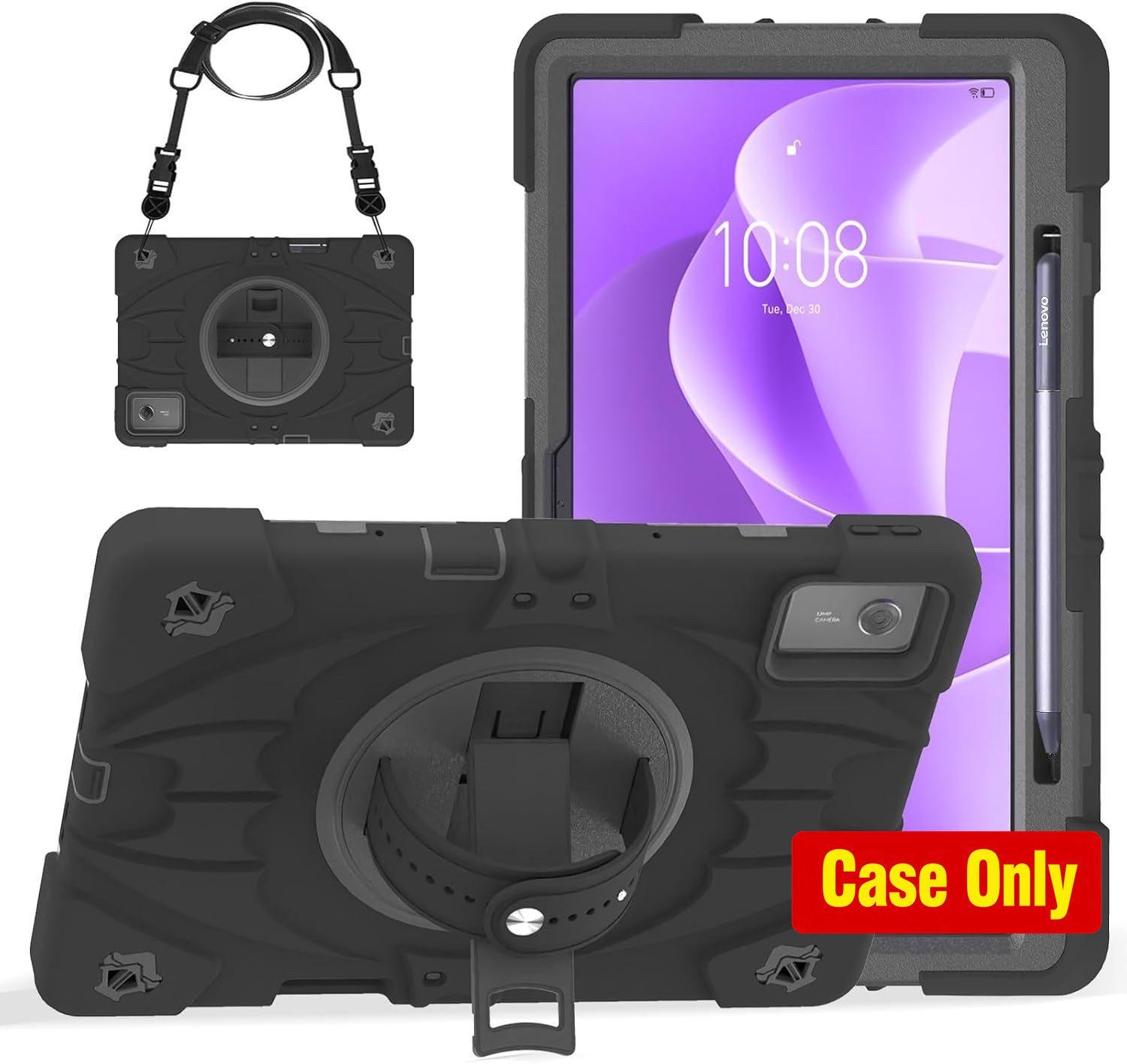 Case for Lenovo Idea Tab Plus 12.1" Rugged Protective Cover with 360 Rotating Ki