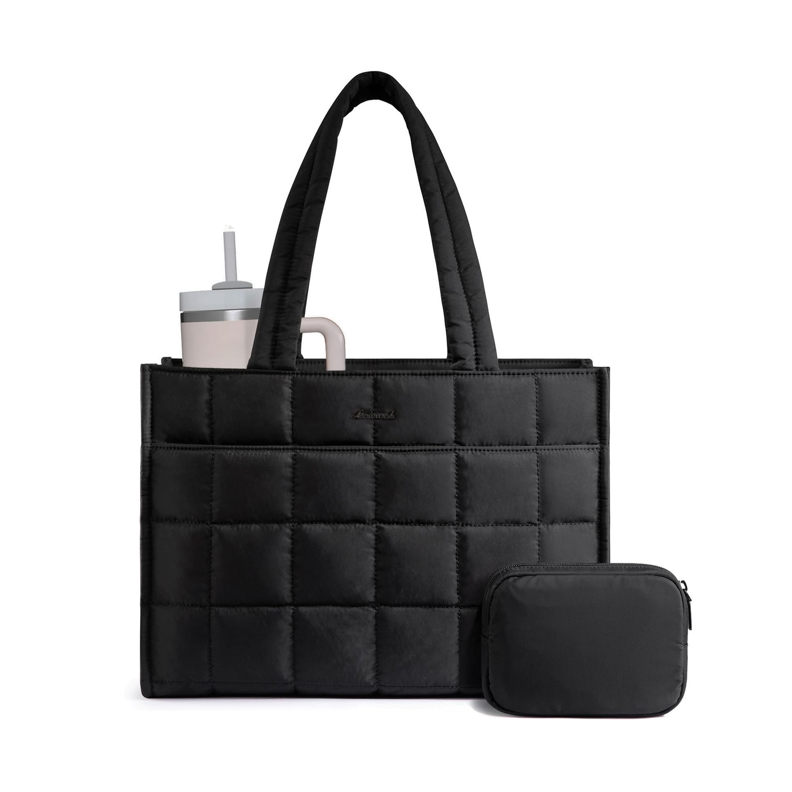 LOVEVOOK Tote Bag for Women, Puffer Work Handbag 15.6 Inch Laptop Purse for N...