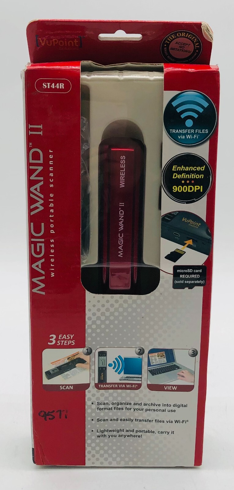 OPEN BOX VUPOINT MAGIC WAND II PDSWF-ST44R-VP-HSN WIRELESS PORTABLE SCANNER