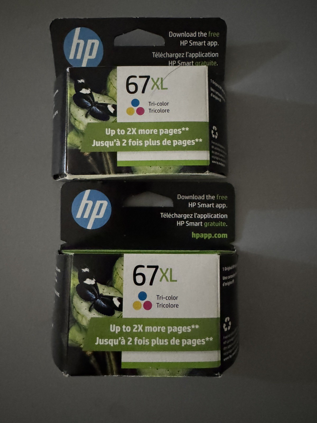 HP 67XL High Yield Tri-color Original Ink Cartridge 2 Pack expire June July 2026