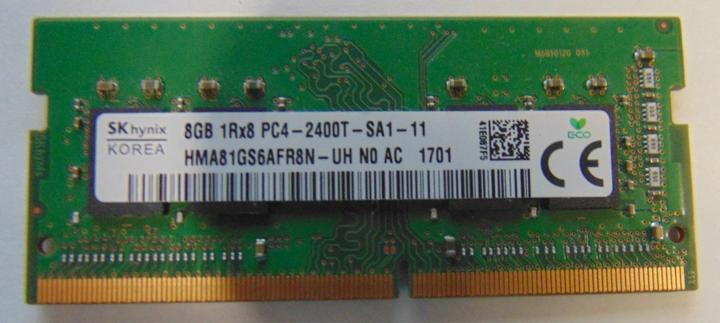 SK Hynix 8GB 1Rx8 PC4-2400T-SA1-11 SODIMM Laptop RAM HMA81GS6AFR8N-UH