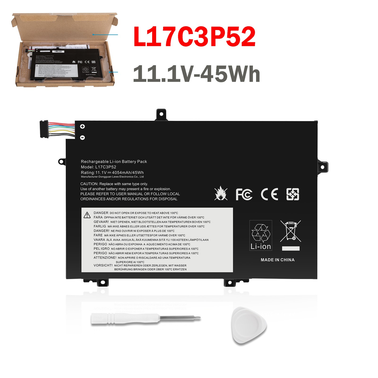 NEW L17C3P52 Battery For Lenovo ThinkPad L14 L15 Gen 2,L480 L490 L580 L590 Serie