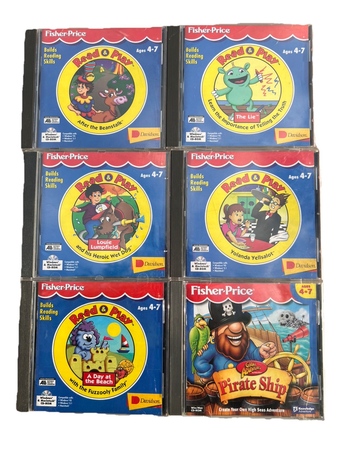 Rare Hard to Find Fisher Price Read & Play Lot 6  vintage Cd Rom PC Sought-after
